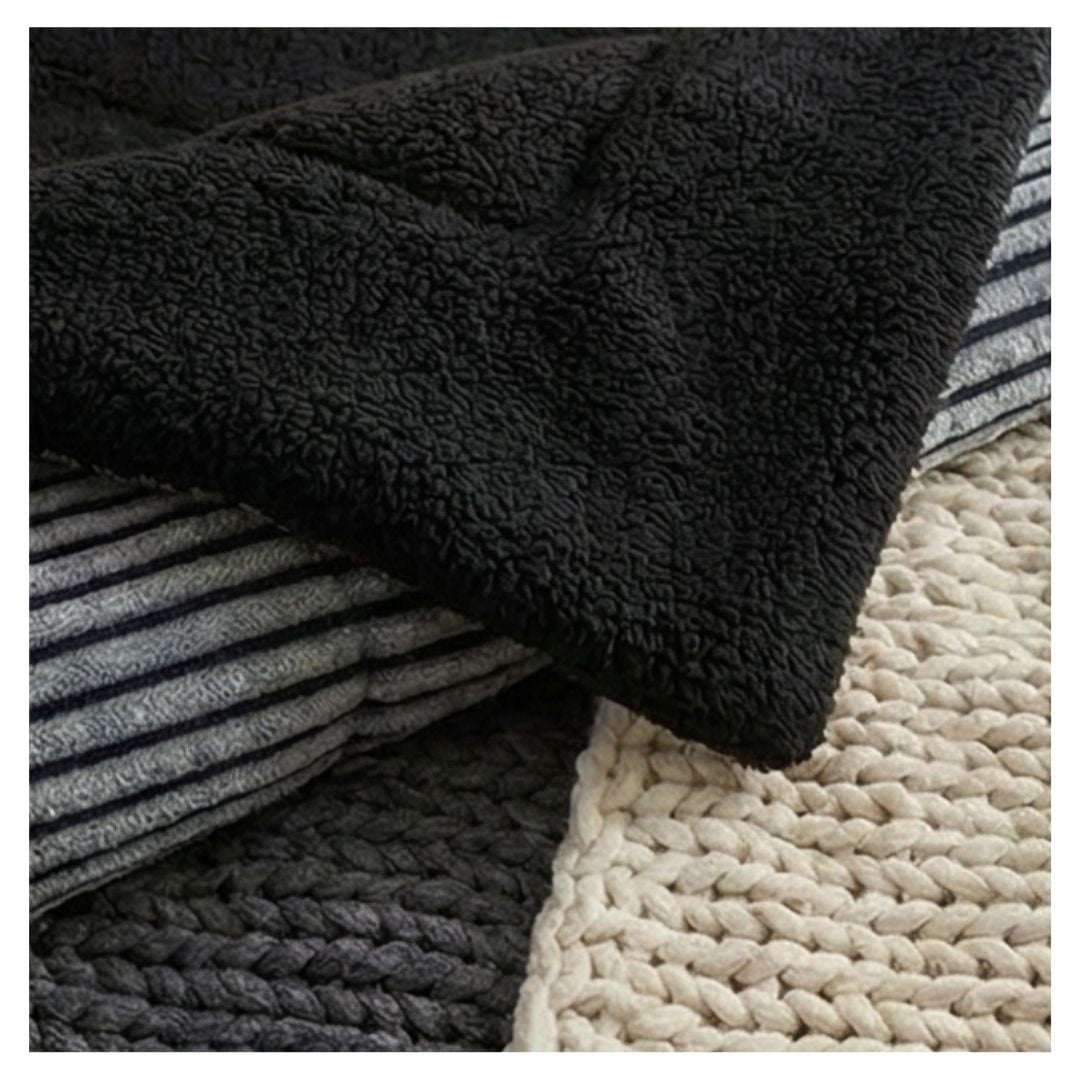 COBERTOR CHIPORRO INVIERNO 1.5 PLAZAS - NEGRO MATIZ M91 - 2