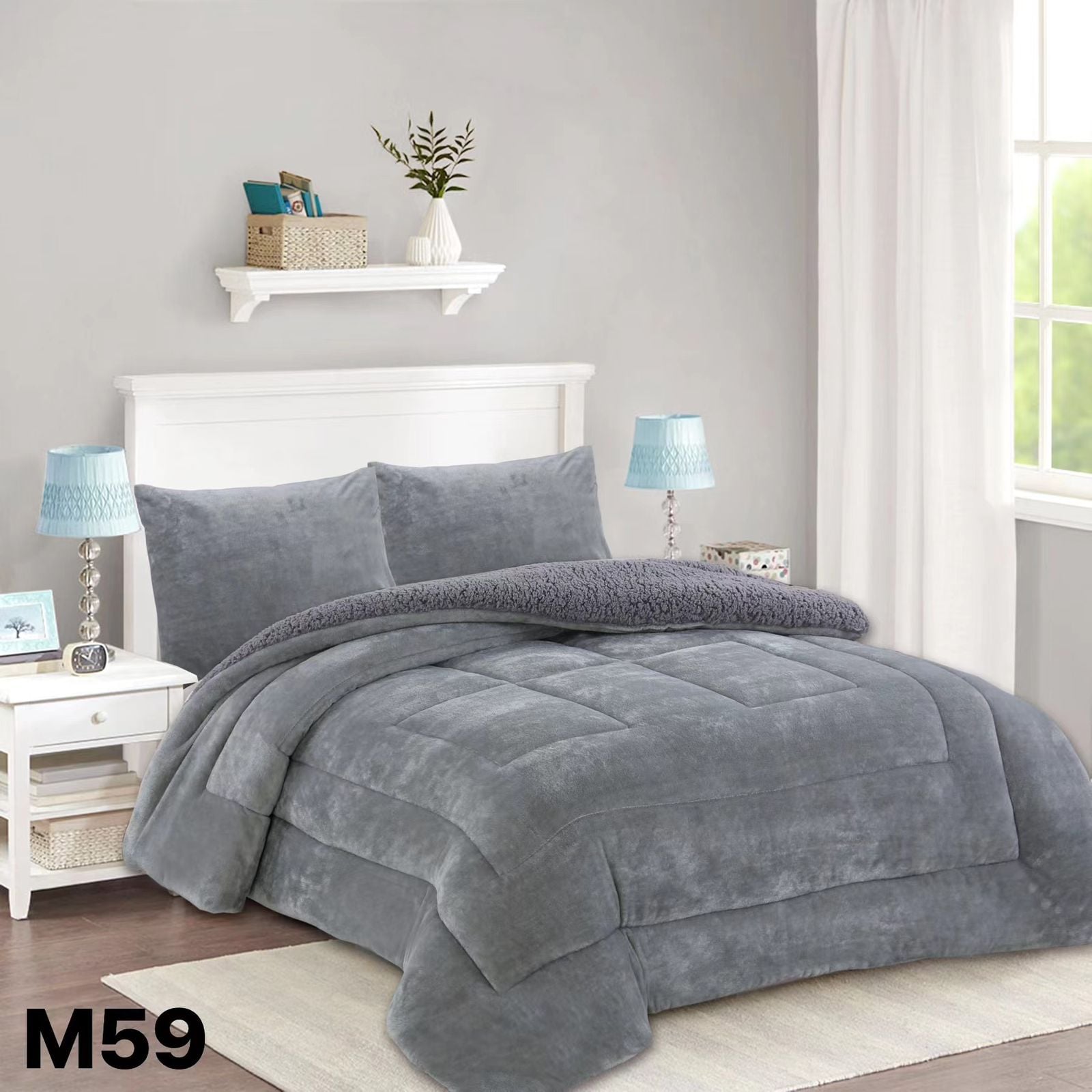 COBERTOR CHIPORRO KING - GRIS M59 - 1