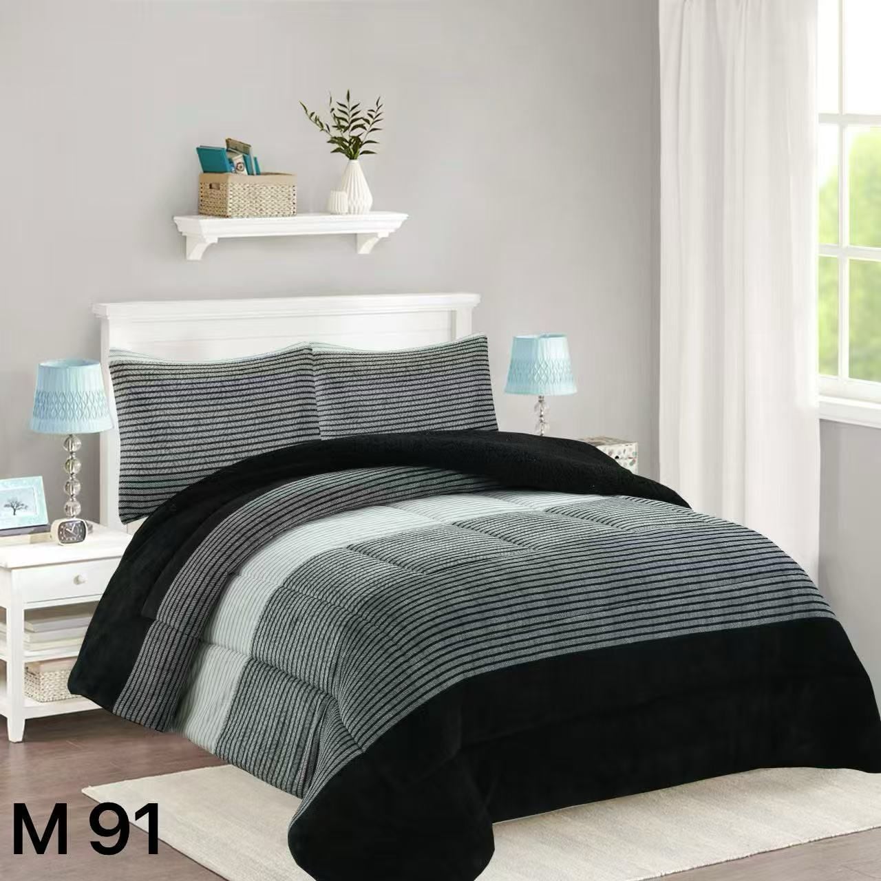 COBERTOR CHIPORRO KING - EN COLOR NEGRO MATIZ M91 - 1