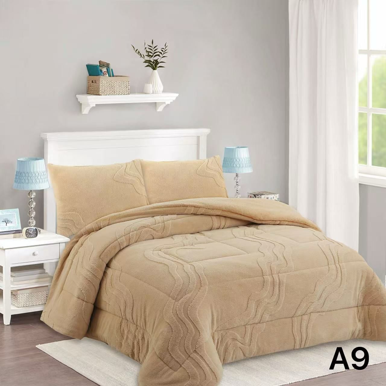 COBERTOR CHIPORRO 2 PLAZAS TEXTURIZADO - BEIGE A9 - 1