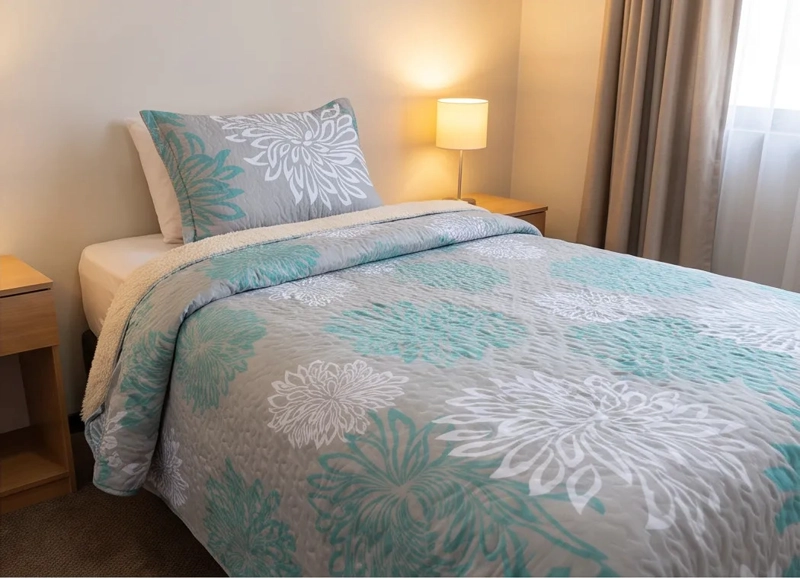CUBRECAMA SHERPA 1.5 PLAZAS - FLORAL REIKIAVIK AQUA M932 - 5
