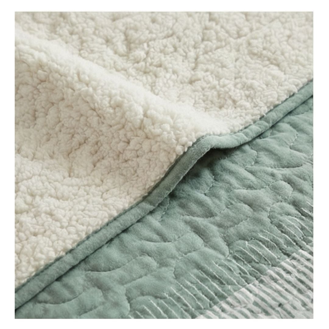 CUBRECAMA SHERPA 1.5 PLAZAS - VERDE MATIZ M951 - 2