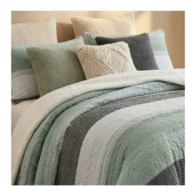 CUBRECAMA SHERPA 1.5 PLAZAS - VERDE MATIZ M951 - 3