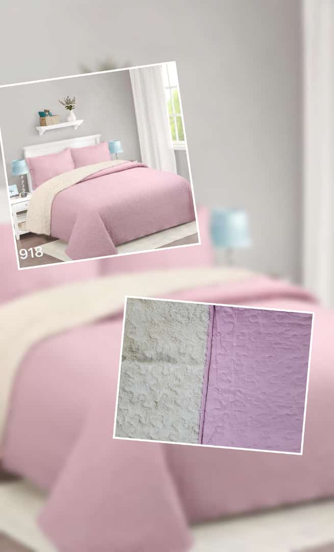 CUBRECAMA QUILT SHERPA 2 PLAZAS - PALO ROSA M918 - 2