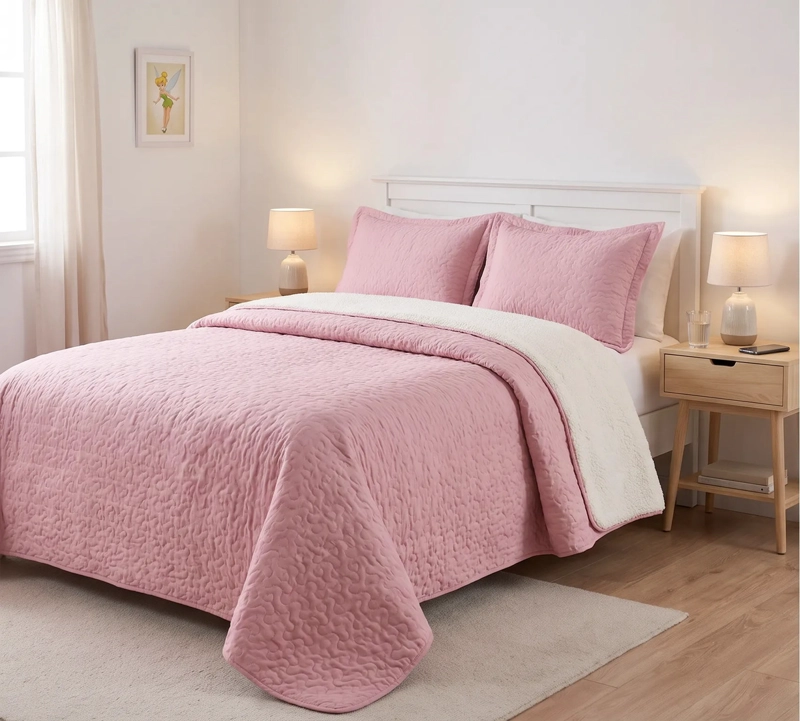 CUBRECAMA SHERPA 2 PLAZAS - PALO ROSA M918 - 4