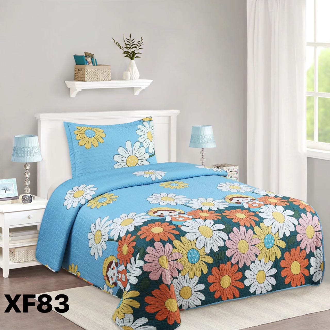 CUBRECAMA QUILT VERANO 1.5 PLAZAS - MONSERRAT MARAVILLAS XF83 - 1
