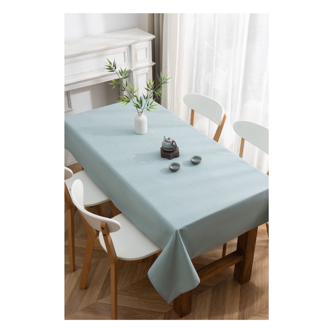 MANTEL RECTAGULAR DE LINO 140 X 220 CM - VERDE LISO M2 - 1