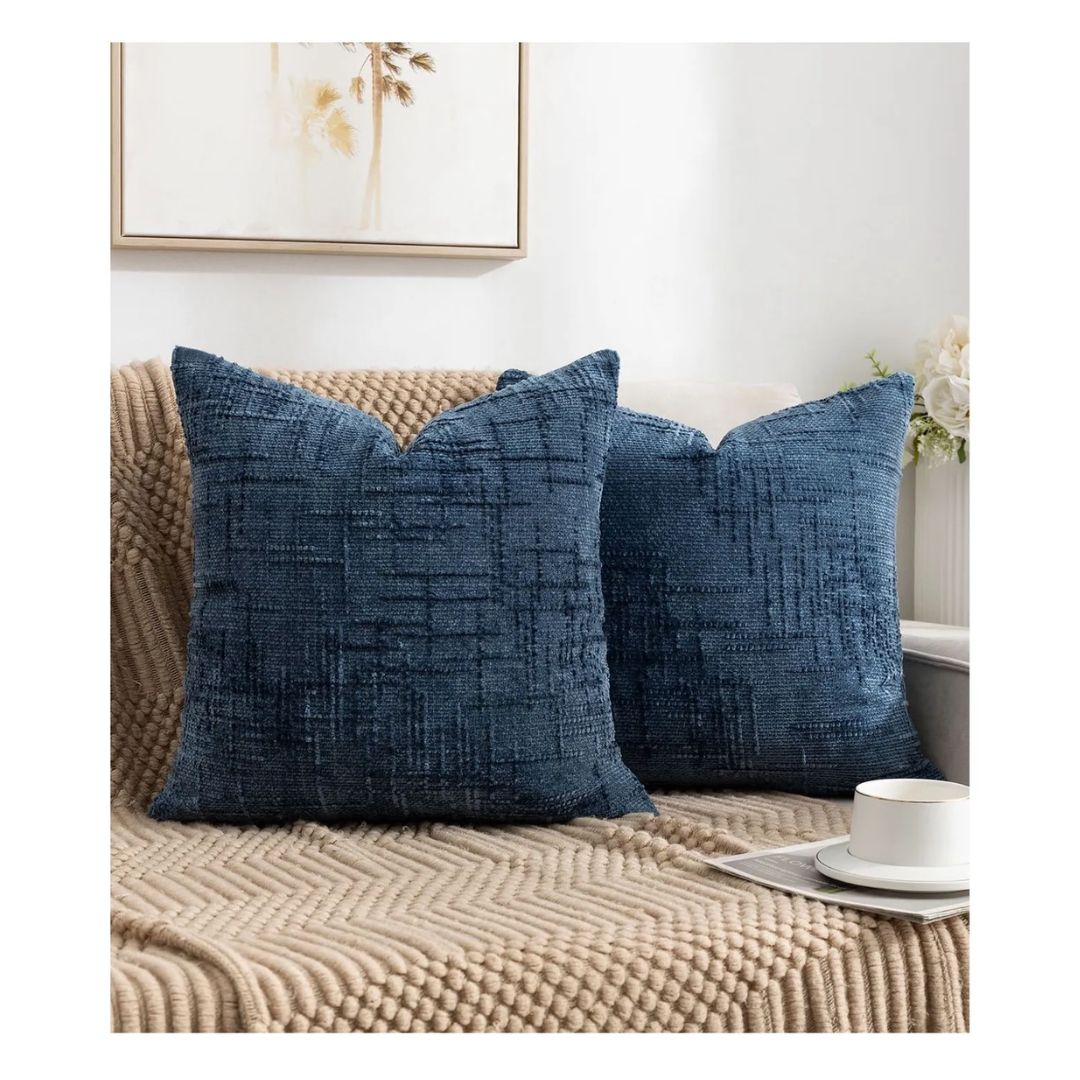 JUEGO DE PIECERA CHENILLE 2 PLAZAS/KING - AZUL - 2