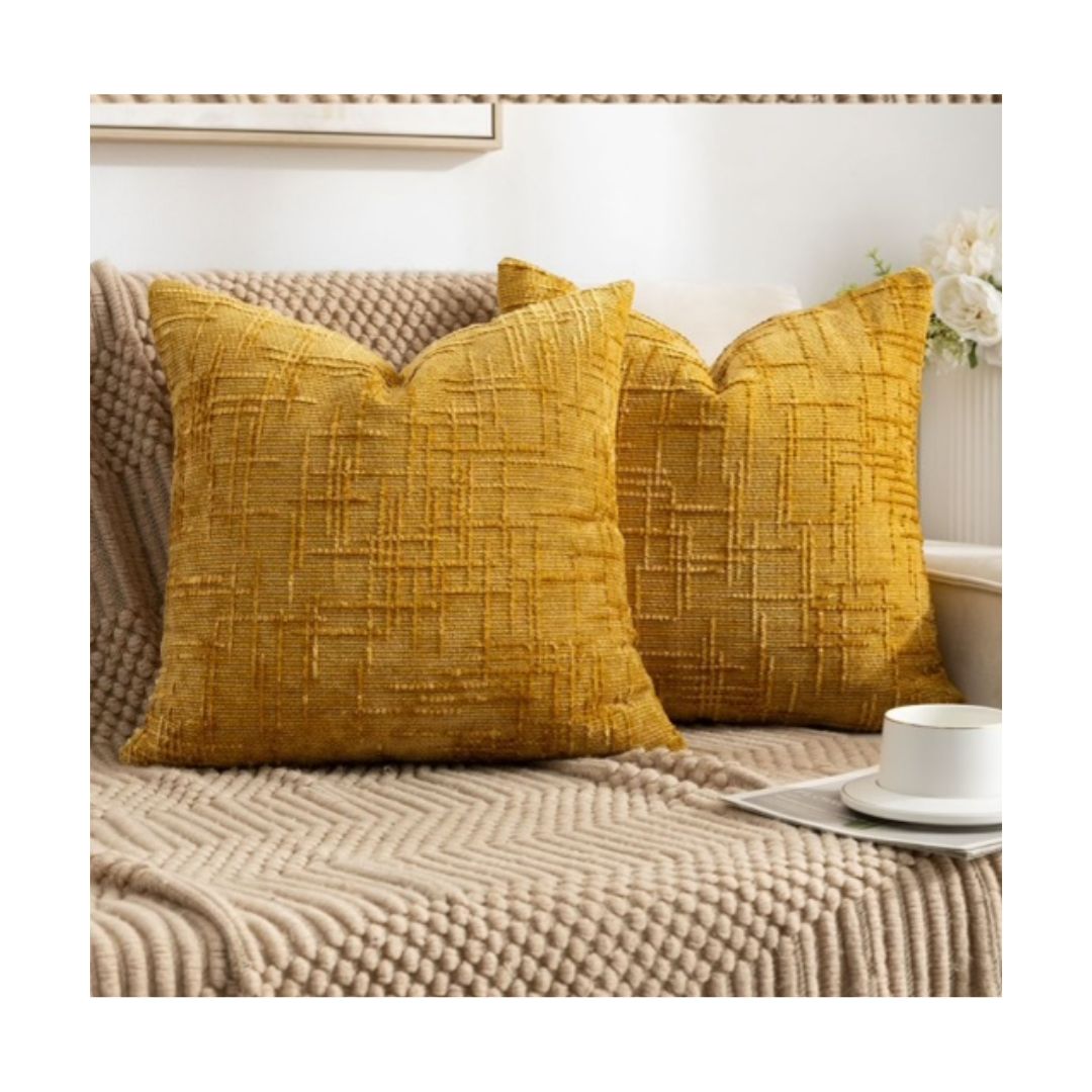 JUEGO DE PIECERA CHENILLE 2 PLAZAS/KING - AMARILLO - 2