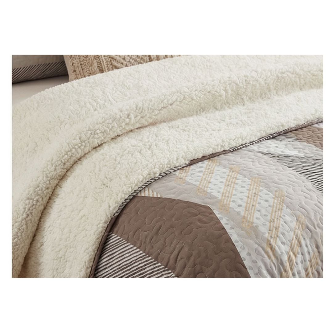 CUBRECAMA QUILT SHERPA 1.5 PLAZAS - APACHE M959 - 2