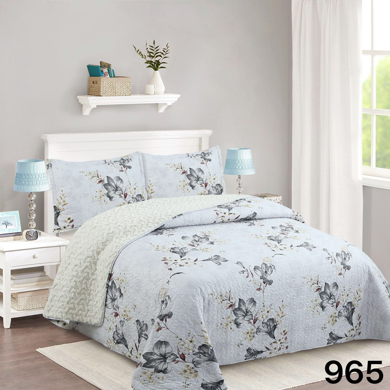 CUBRECAMA QUILT SHERPA 2 PLAZAS - FLORIPA M965 - 4