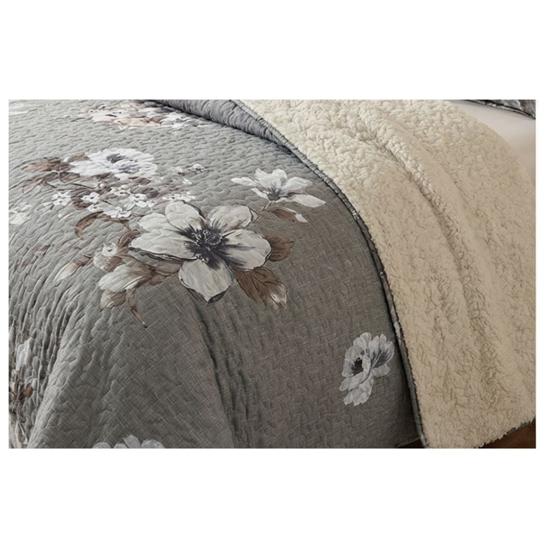 CUBRECAMA SHERPA 2 PLAZAS - CATRINA ROSAS M962 - 2