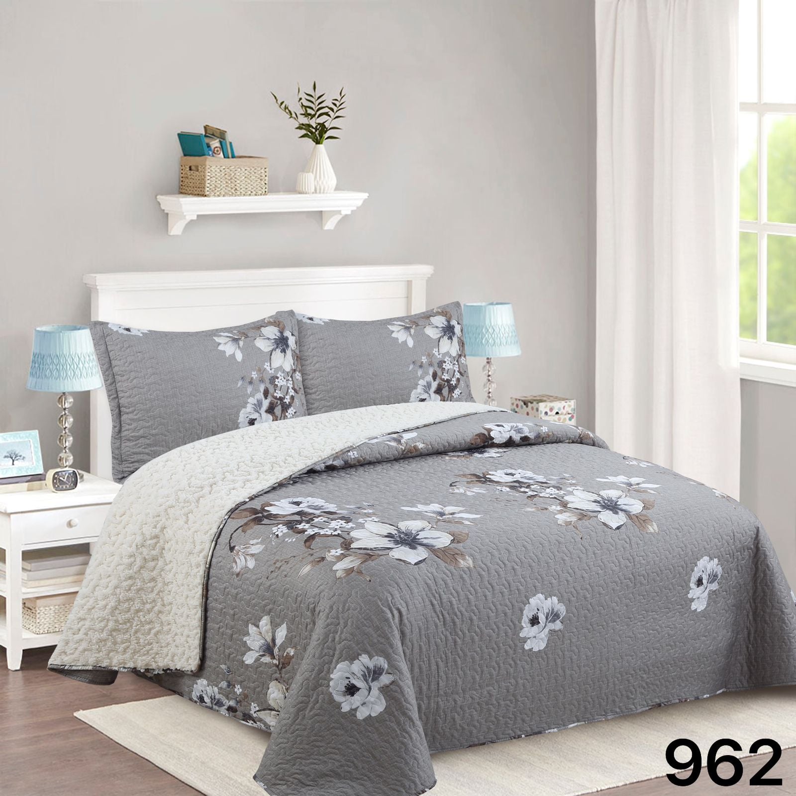 CUBRECAMA SHERPA 2 PLAZAS - CATRINA ROSAS M962 - 3