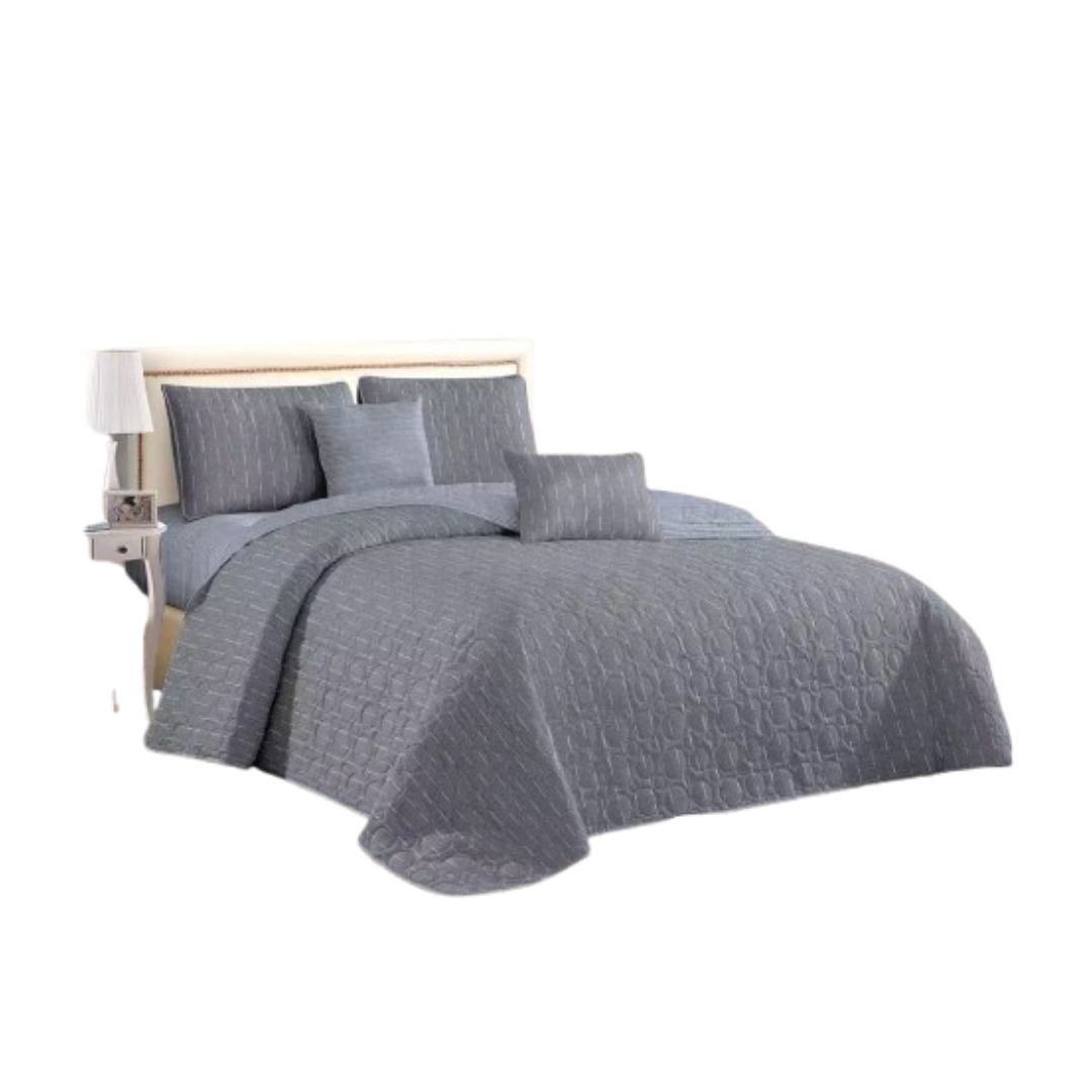 CUBRECAMA QUILT DE VERANO 1.5 PLAZAS - GRIS YC718B - 1