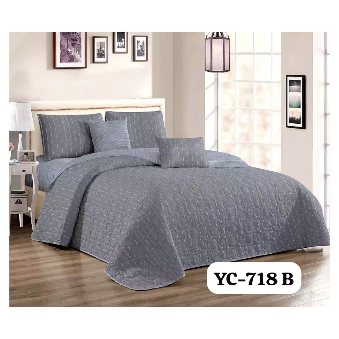 CUBRECAMA QUILT DE VERANO 1.5 PLAZAS - GRIS YC718B - 2