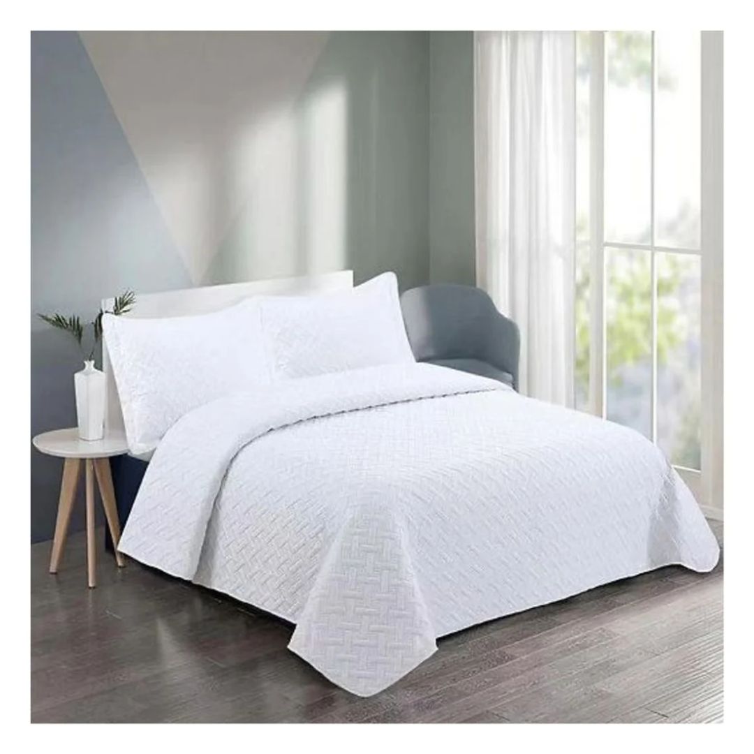 CUBRECAMA QUILT DE VERANO 1.5 PLAZAS - BLANCO CS015 - 1