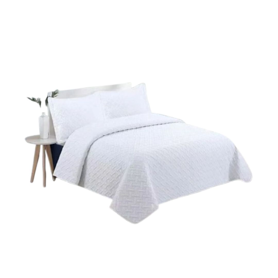 CUBRECAMA QUILT DE VERANO 1.5 PLAZAS - BLANCO CS015 - 2