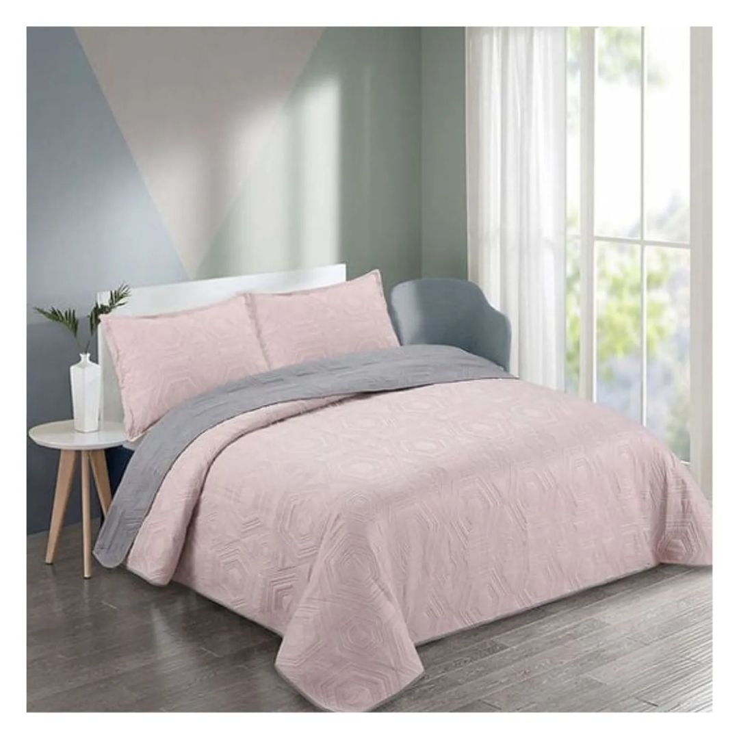CUBRECAMA QUILT VERANO 2 PLAZAS - PALO ROSA CS05 - 1
