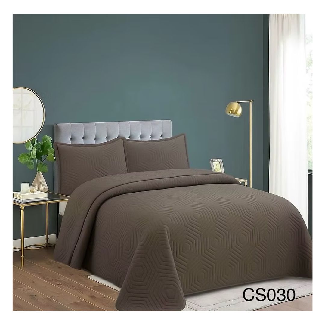 CUBRECAMA QUILT VERANO 2 PLAZAS - CAFE CS030 - 2
