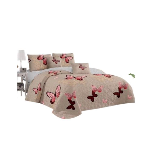 CUBRECAMA QUILT VERANO 2 PLAZAS-BEIGE MARIPOSAS KFL090 - 1