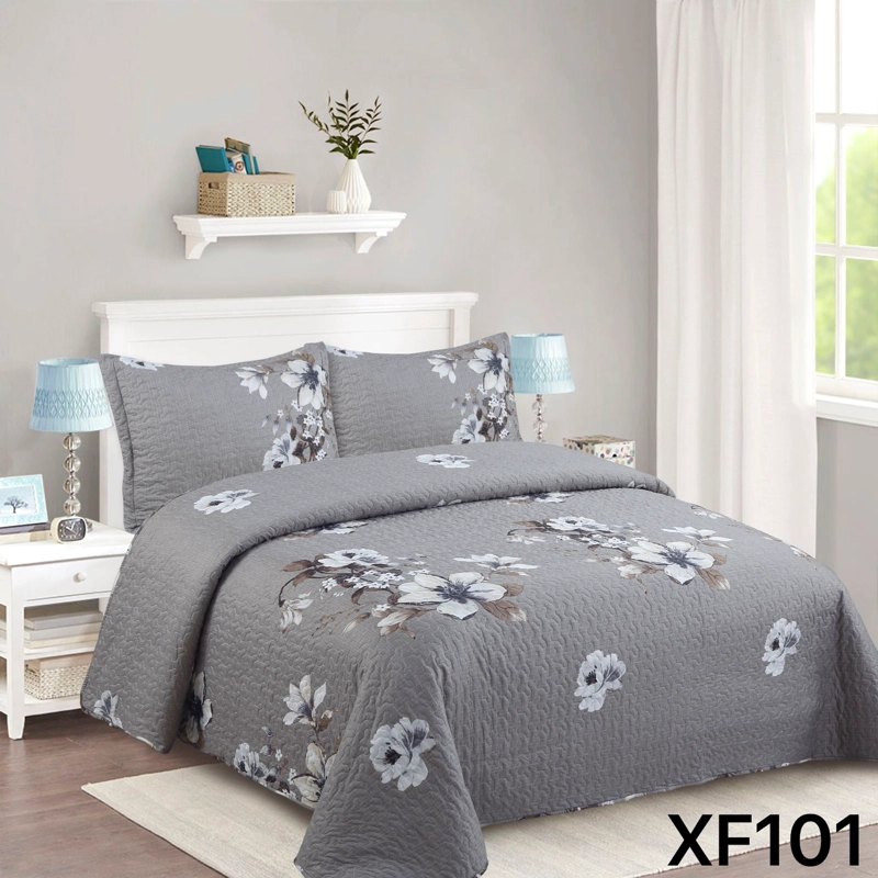 CUBRECAMA QUILT VERANO 2 PLAZAS - GRIS CATRINA XF101 - 1