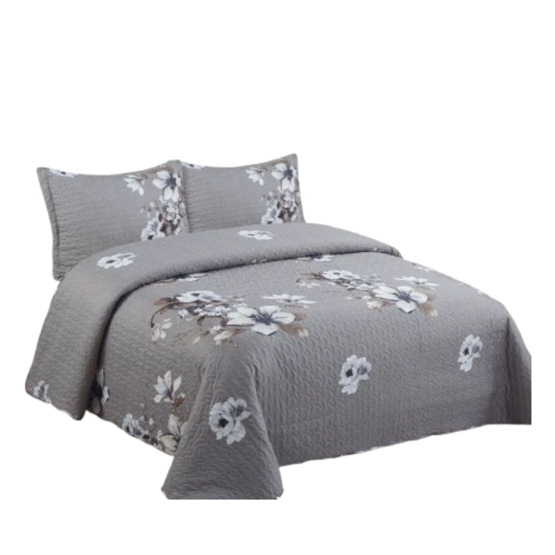 CUBRECAMA QUILT VERANO 2 PLAZAS - GRIS CATRINA XF101 - 2