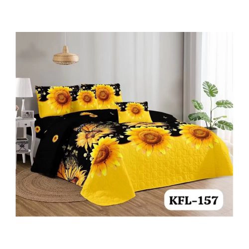 CUBRECAMA QUILT VERANO 2 PLAZAS - NEGRO GIRASOLES KFL157 - 2