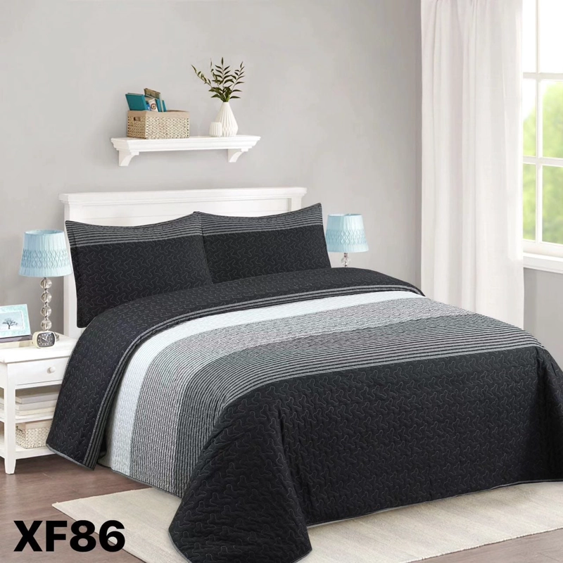 CUBRECAMA QUILT VERANO 2 PLAZAS - NEGRO MATIZ XF86 - 1