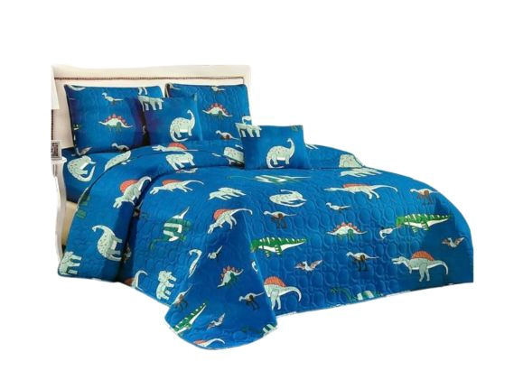 CUBRECAMA QUILT VERANO 1.5 PLAZAS-DINOSAURIOS PREHISTORICOS KFL801 - 1