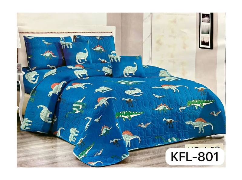 CUBRECAMA QUILT VERANO 1.5 PLAZAS-DINOSAURIOS PREHISTORICOS KFL801 - 2
