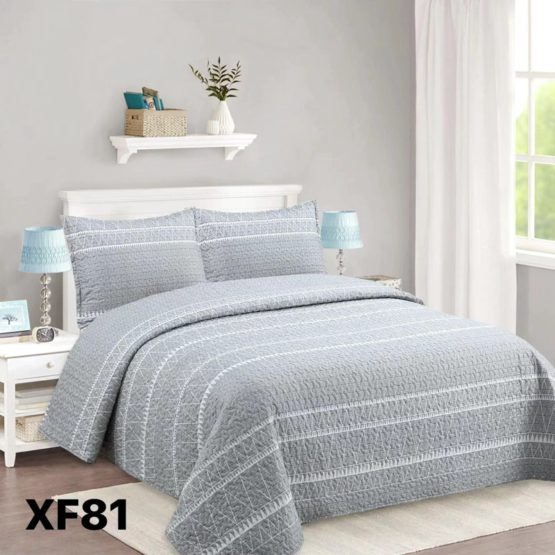 CUBRECAMA QUILT VERANO KING - GRIS TRIANGULO XF81 - 1