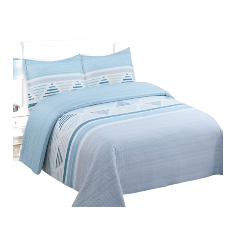CUBRECAMA QUILT VERANO KING - CELESTE TRIANGULO XF107 - 2
