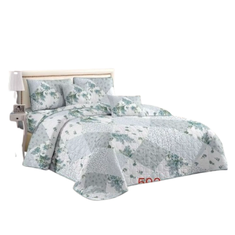 CUBRECAMA QUILT VERANO KING - PATCHWORK VERDE KFL593 - 2