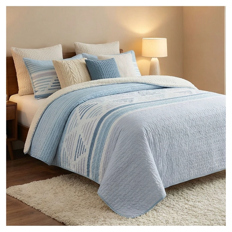 CUBRECAMA SHERPA 1.5 PLAZAS - MULTICOLOR TRIANGULOS M968 - 1