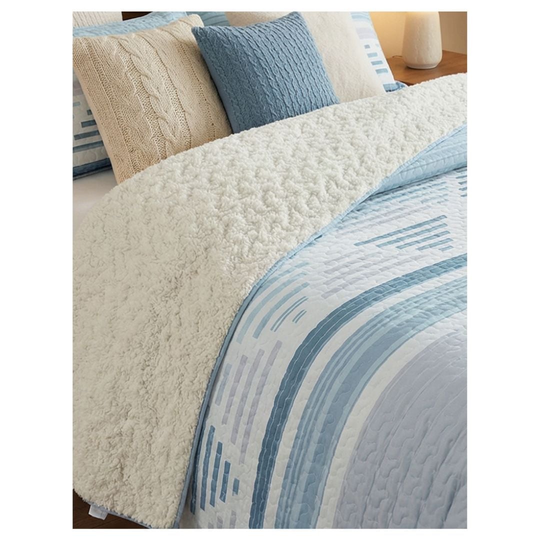 CUBRECAMA SHERPA 1.5 PLAZAS - MULTICOLOR TRIANGULOS M968 - 2