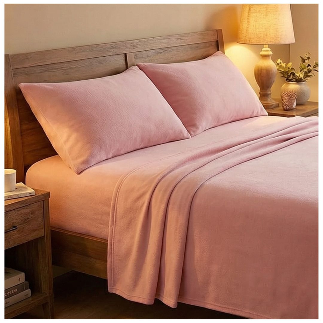JUEGO DE SABANAS POLAR 1.5 PLAZAS - ROSA - 1