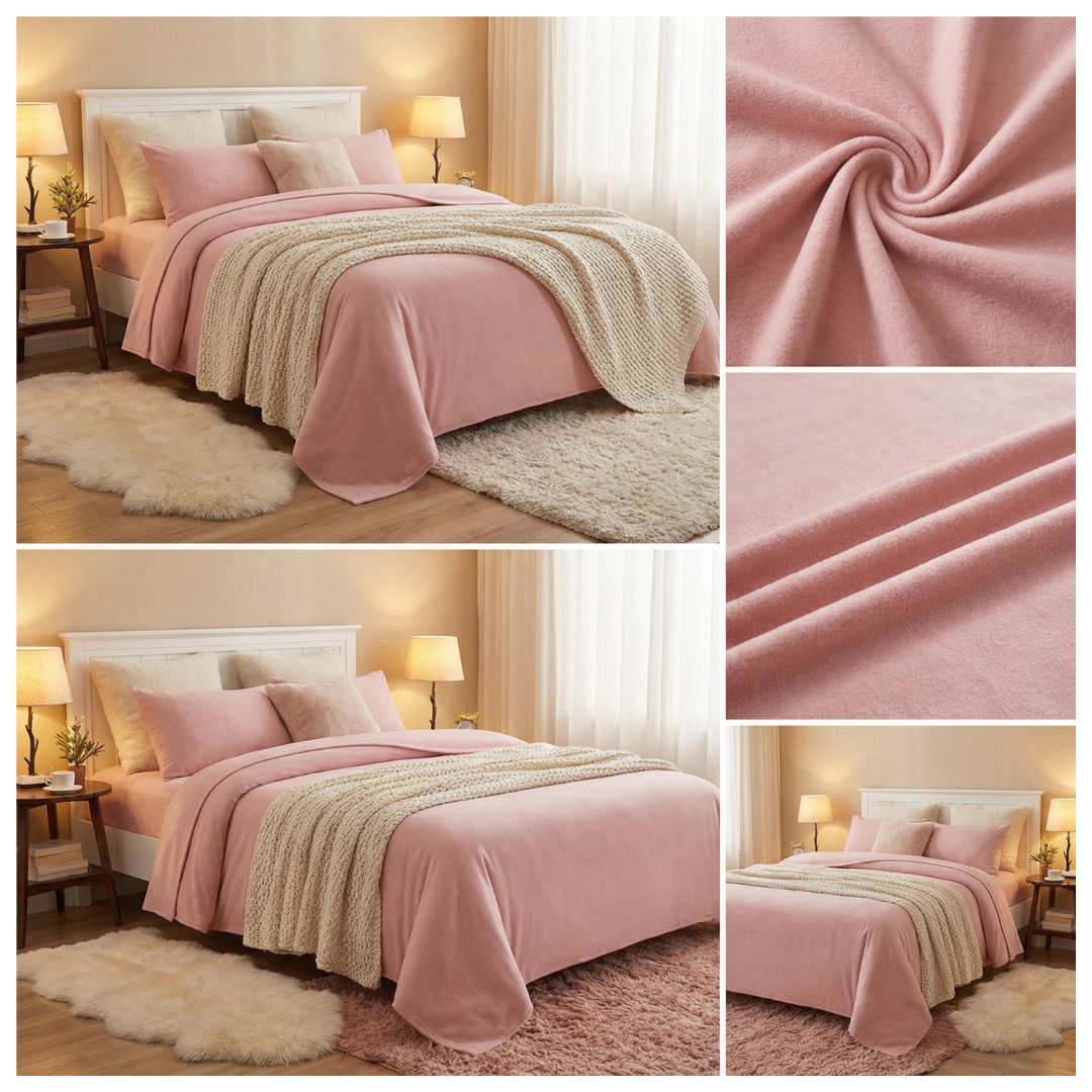 JUEGO DE SABANAS POLAR 1.5 PLAZAS - ROSA - 4