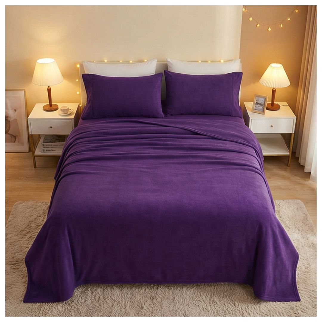JUEGO DE SABANAS POLAR 1.5 PLAZAS - MORADO - 4