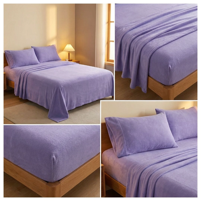 JUEGO DE SABANAS POLAR 1.5 PLAZAS - LILA - 4