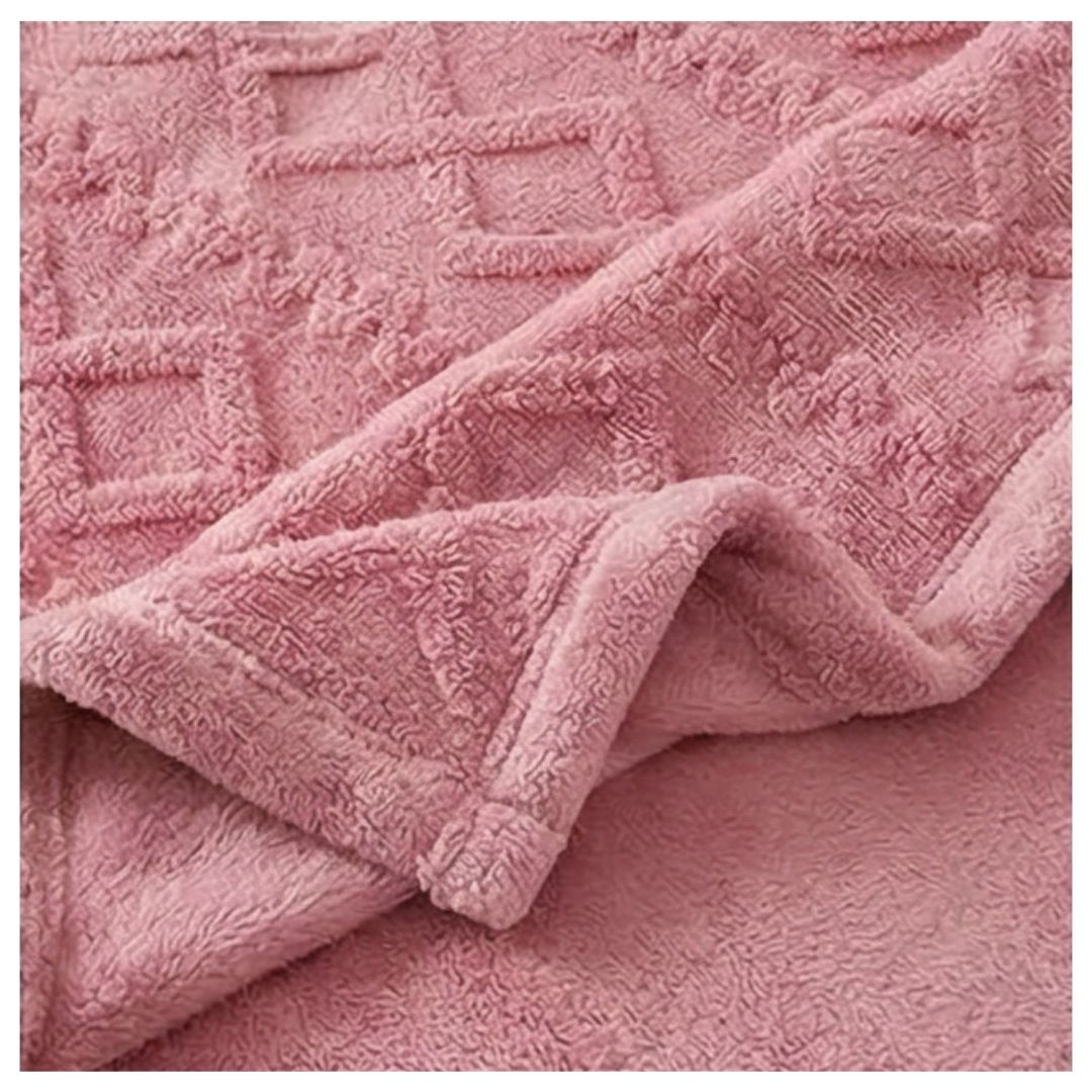 FRAZADA SHERPA TEXTURIZADA 2 PLAZAS 200X230 CM - BURDEO - 2