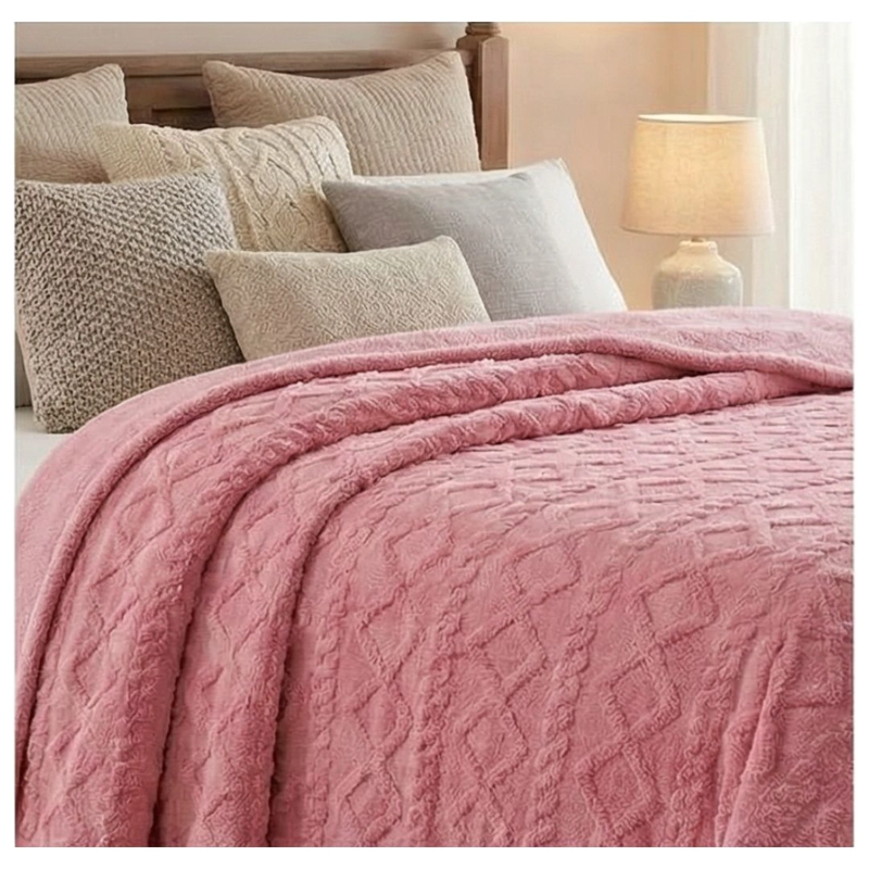 FRAZADA SHERPA TEXTURIZADA 2 PLAZAS 200X230 CM - BURDEO - 4