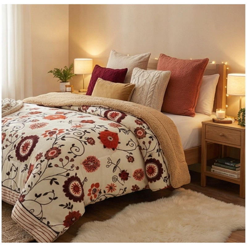 COBERTOR CHIPORRO INVIERNO 1.5 PLAZAS - BEIGE MANDALAS 235 - 1