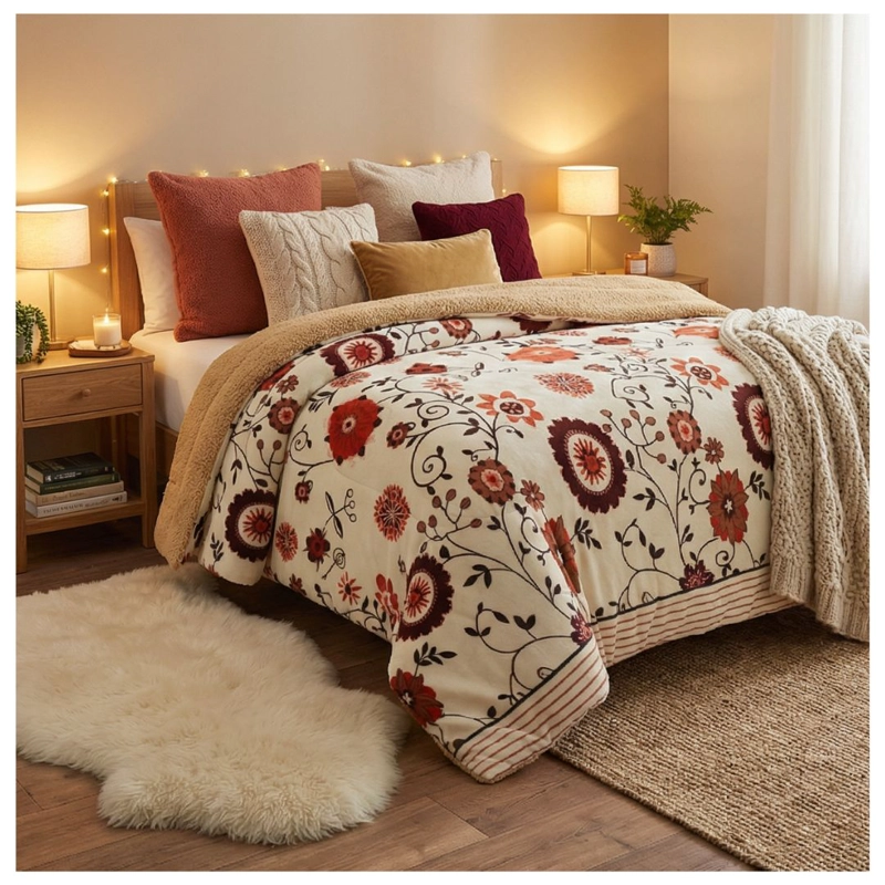 COBERTOR CHIPORRO INVIERNO 1.5 PLAZAS - BEIGE MANDALAS 235 - 3