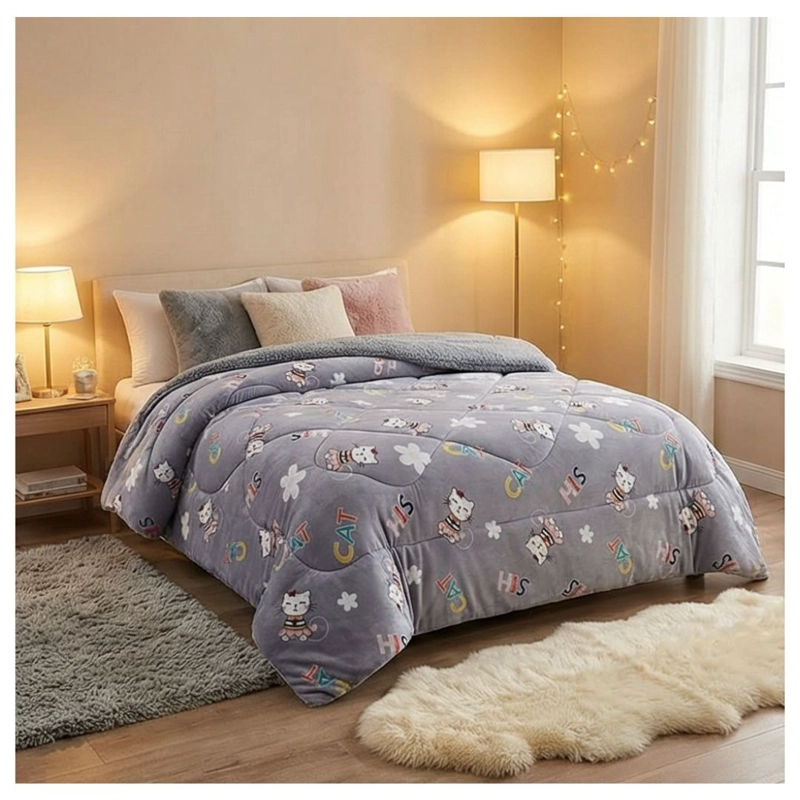 COBERTOR CHIPORRO INVIERNO INFANTIL 1.5 PLAZAS - KITTY STRAWBERRY 198 - 1