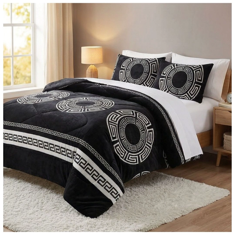 COBERTOR CHIPORRO INVIERNO 1.5 PLAZAS - NEGRO MANDALA 170 - 1
