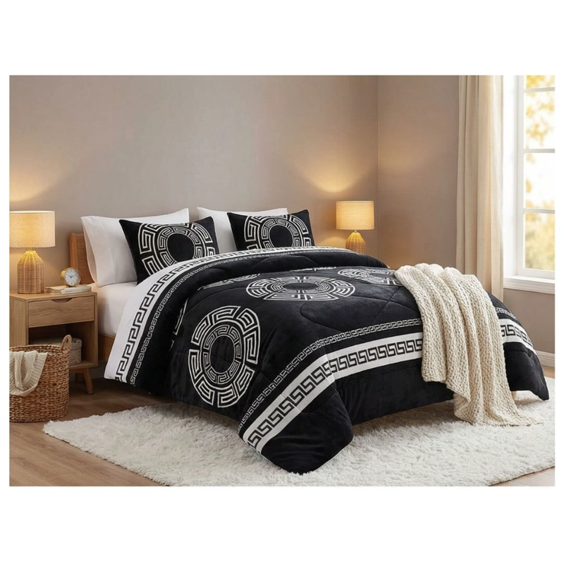 COBERTOR CHIPORRO INVIERNO 1.5 PLAZAS - NEGRO MANDALA 170 - 3
