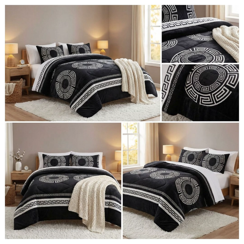 COBERTOR CHIPORRO INVIERNO 1.5 PLAZAS - NEGRO MANDALA 170 - 4