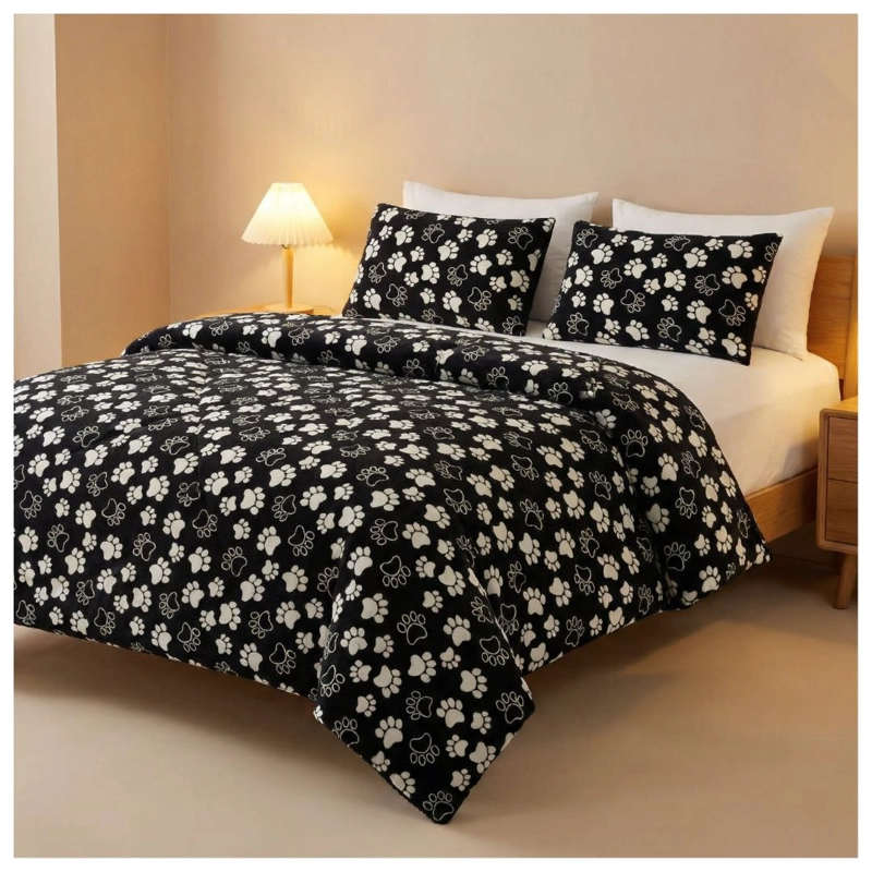 COBERTOR CHIPORRO INVIERNO 2 PLAZAS - NEGRO PATITAS TFYH08 - 1