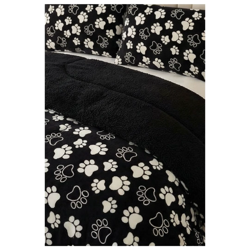 COBERTOR CHIPORRO INVIERNO 2 PLAZAS - NEGRO PATITAS TFYH08 - 2