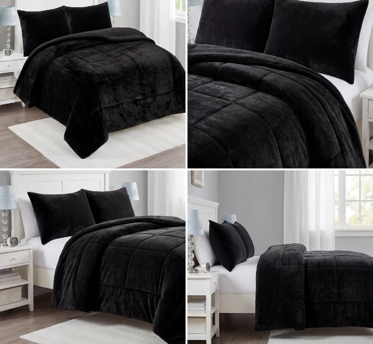 COBERTOR CHIPORRO INVIERNO 1.5 PLAZAS NEGRO-1377 - 2